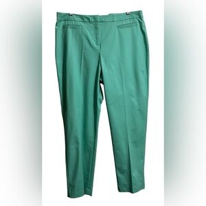 NWT Ellen Tracy Green “Aloe” Straight Leg Ankle Stretch Trousers Pants Size 14